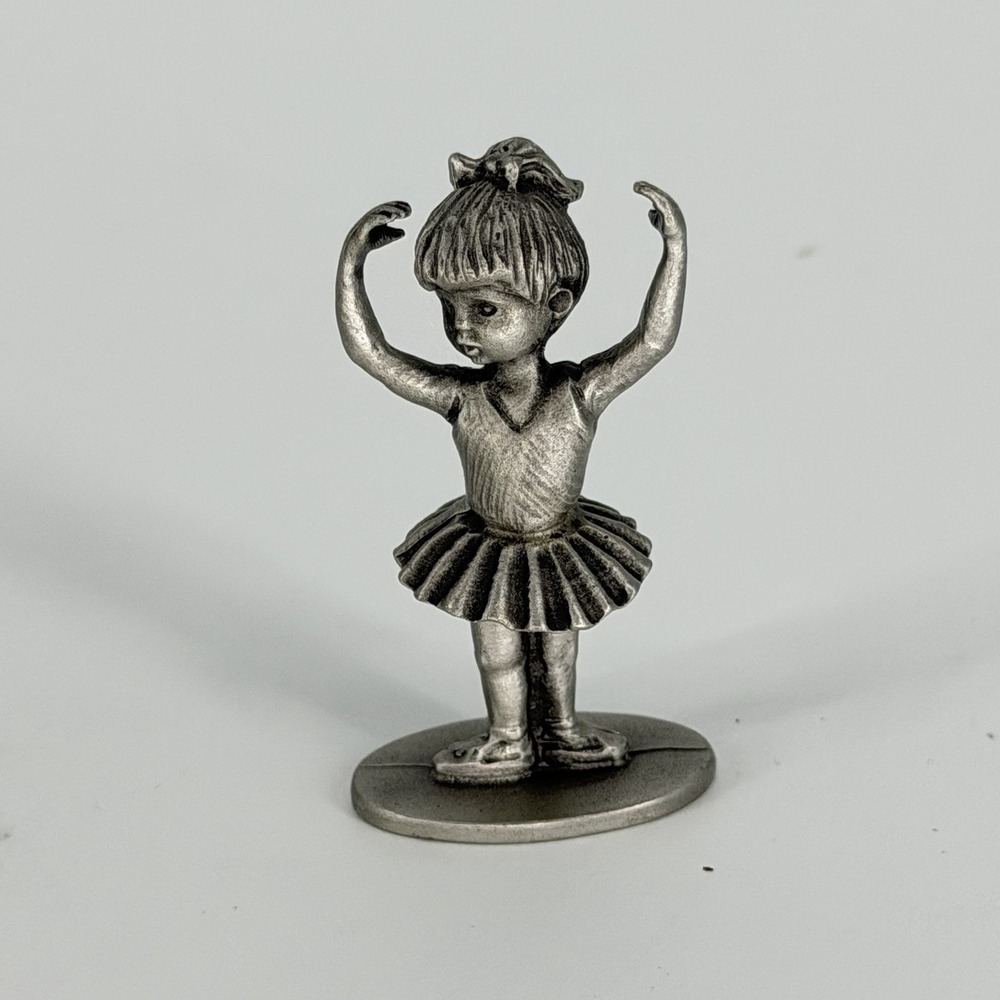 Hudson Pewter Ballerina Figurine 2" Mini Ballet Dancer Collectible Statue
